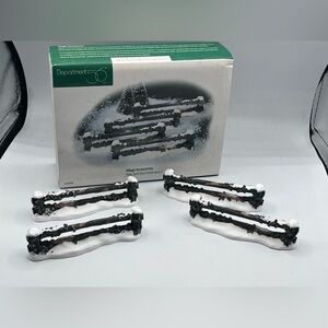 Vtg Dept 56 Village Accessories Holly Split Rail Fence 4 #52722 Department 56